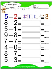 Çıkarma işlemi yaprak test